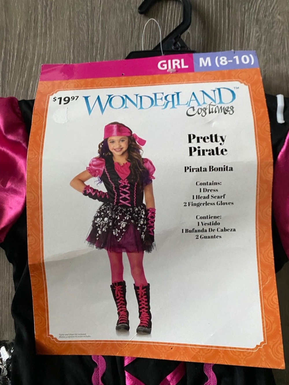 Wonderland Costumes Pretty Pirate Girls M 8-10 Skull Crossbones Dress Hallowee